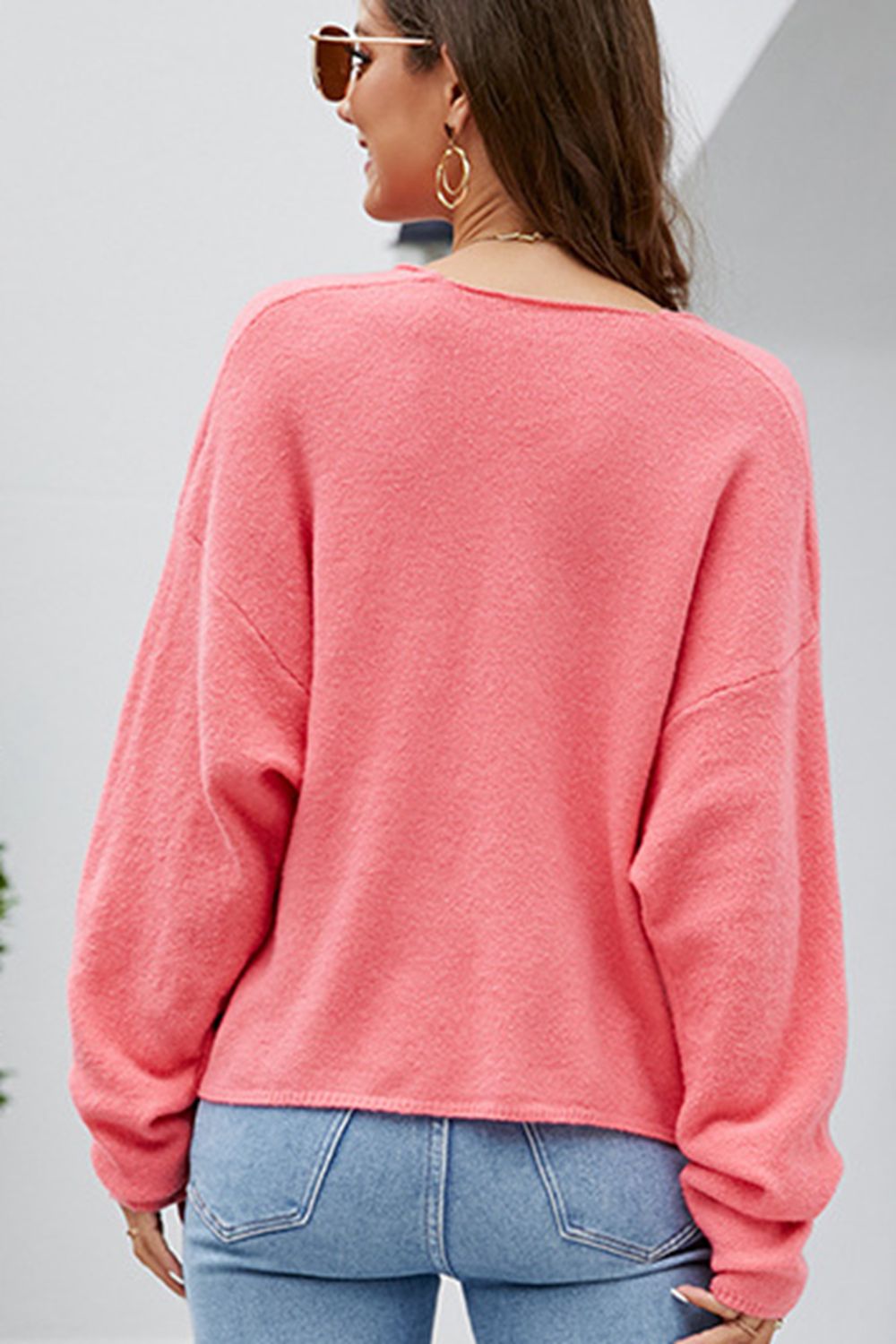 V-Neck Center Seam Sweater - Pahabu - Women's Clothing & Shop