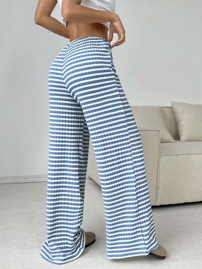 Tied Striped Wide Leg Pants - Pahabu - Women's Clothing & Shop
