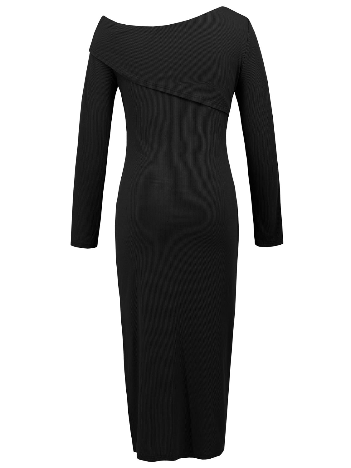 Slit One Shoulder Long Sleeve Dress - Pahabu - Women's Clothing & Shop