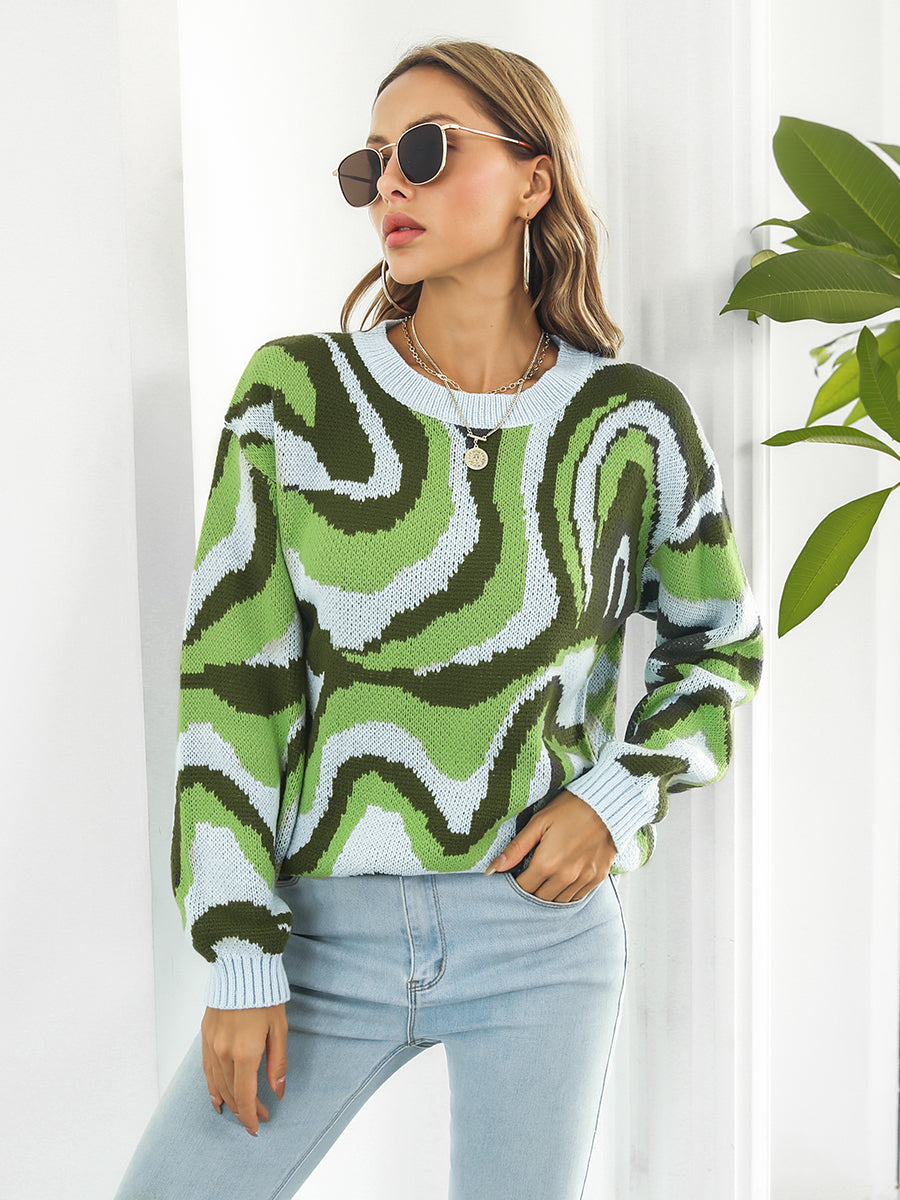 Round Neck Dropped Shoulder Sweater - Pahabu - Women's Clothing & Shop