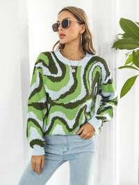 Round Neck Dropped Shoulder Sweater - Pahabu - Women's Clothing & Shop