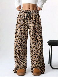 Leopard Wide Leg Plush Pants - Pahabu - Women's Clothing & Shop