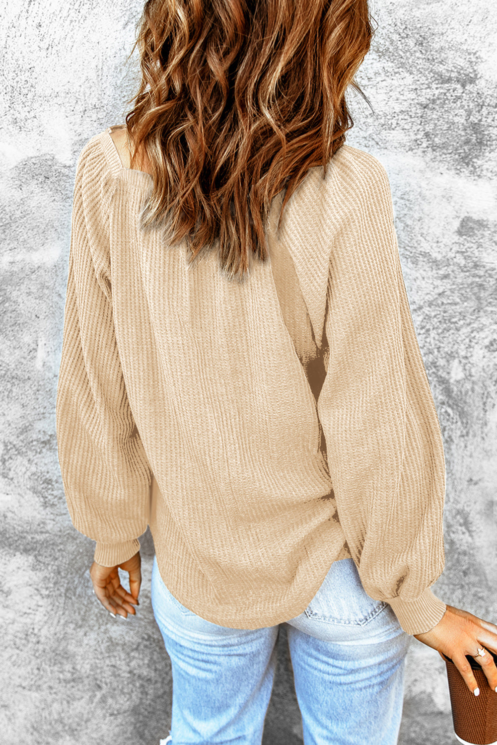 Square Neck Waffle-Knit Top - Pahabu - Women's Clothing & Shop