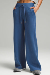 Drawstring Elastic Waist Straight Leg Pants - Pahabu - Women's Clothing & Shop