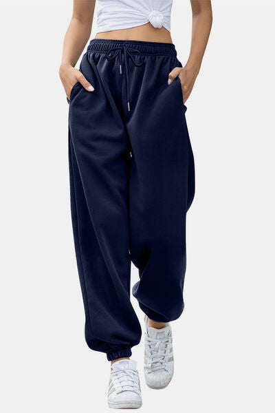 Elastic Waist Joggers with Pockets - Pahabu - Women's Clothing & Shop