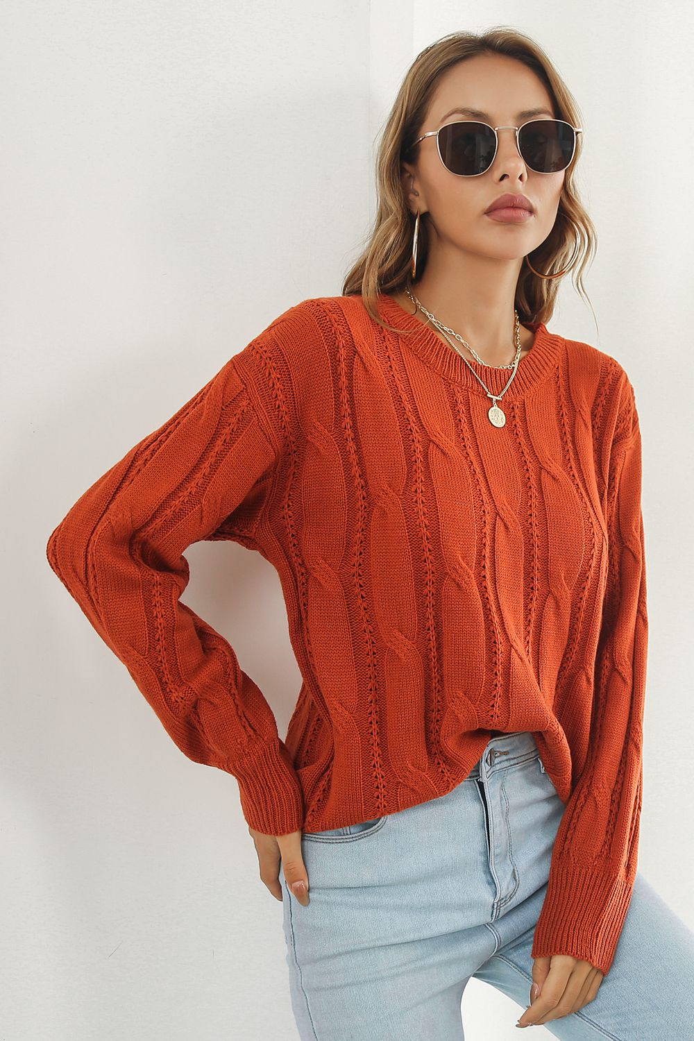 Round Neck Long Sleeve Sweater - Pahabu - Women's Clothing & Shop