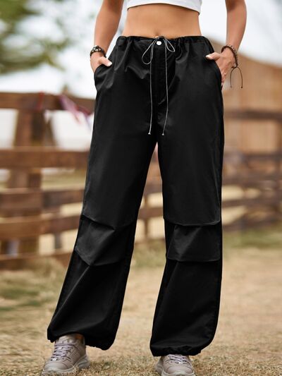 Drawstring Joggers with Pockets - Pahabu - Women's Clothing & Shop