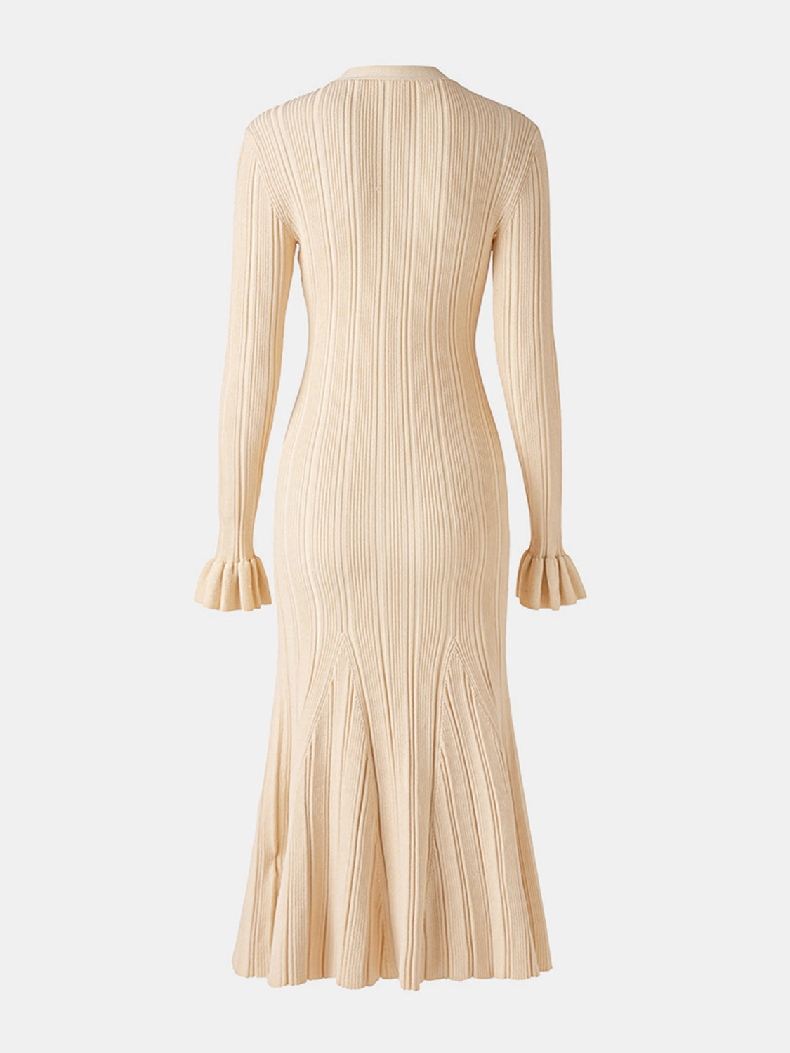 V-Neck Flounce Sleeve Sweater Dress - Pahabu - Women's Clothing & Shop