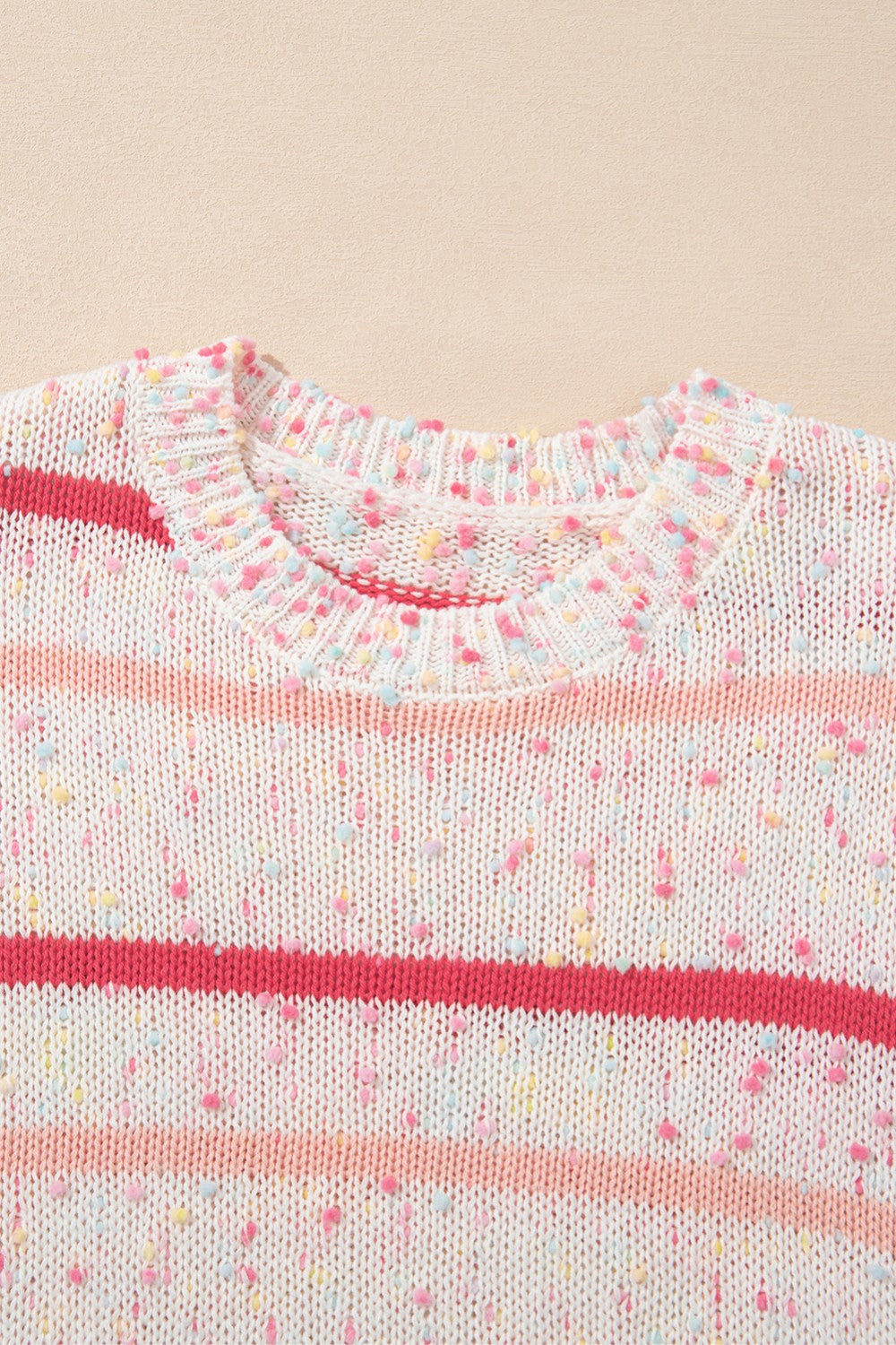 Confetti Round Neck Dropped Shoulder Sweater - Pahabu - Women's Clothing & Shop