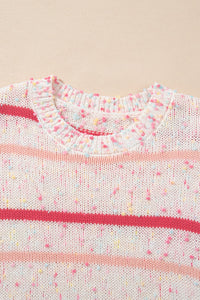 Confetti Round Neck Dropped Shoulder Sweater - Pahabu - Women's Clothing & Shop