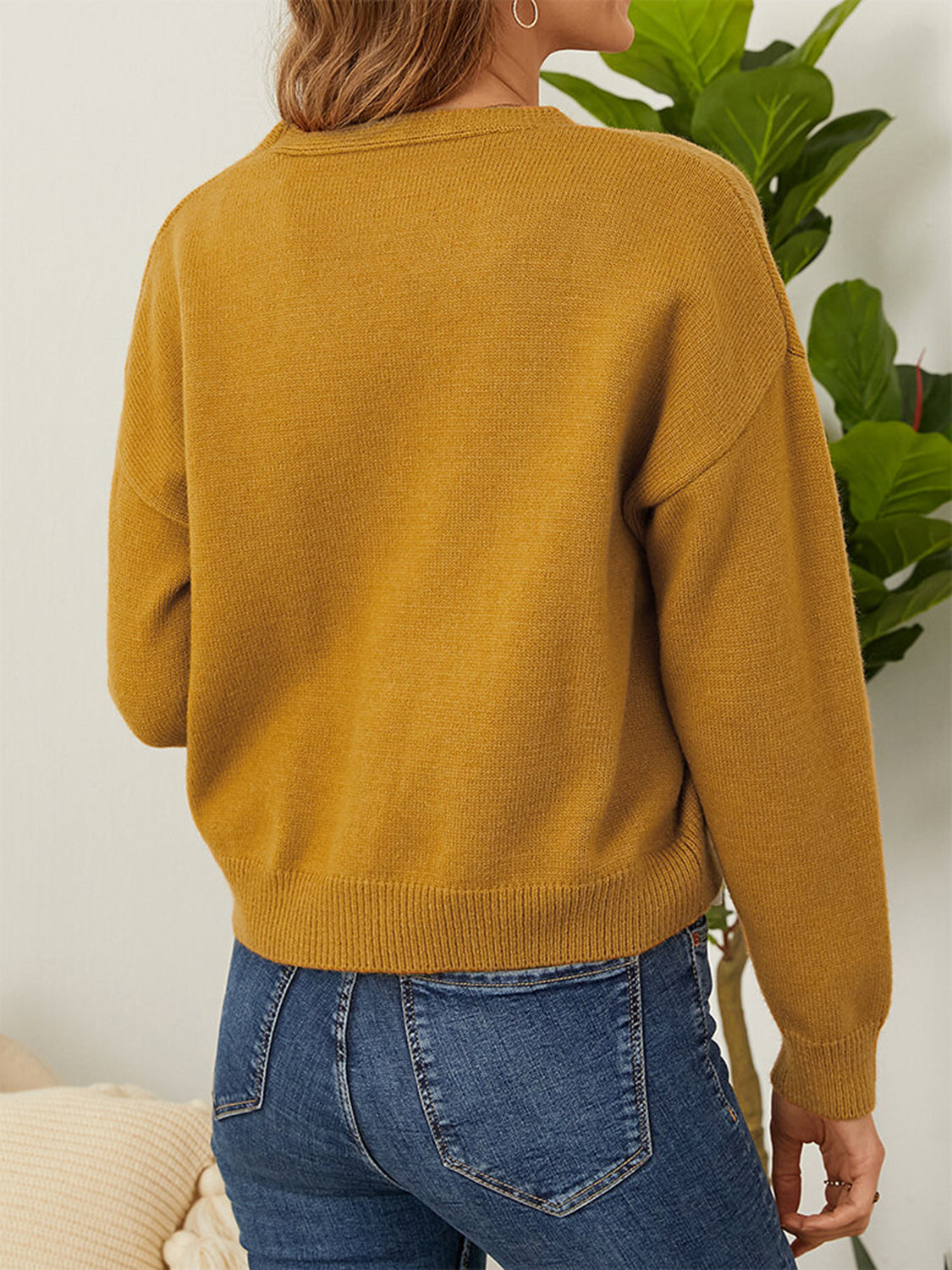 Flower Button Front Dropped Shoulder Cardigan - Pahabu - Women's Clothing & Shop