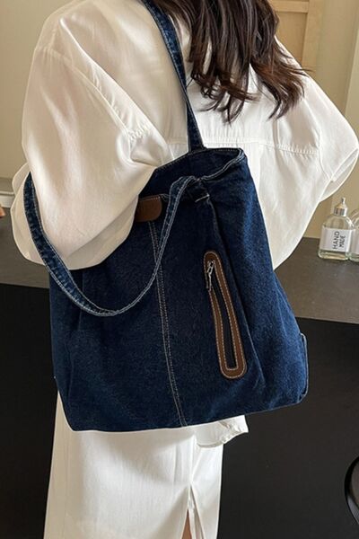 Medium Denim Tote Bag - Pahabu - Women's Clothing & Shop