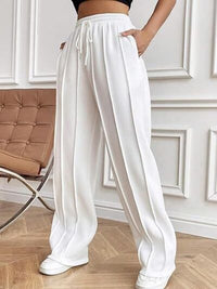 Drawstring Wide Leg Pants with Pockets - Pahabu - Women's Clothing & Shop