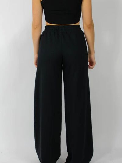 Elastic Waist Wide Leg Pants - Pahabu - Women's Clothing & Shop