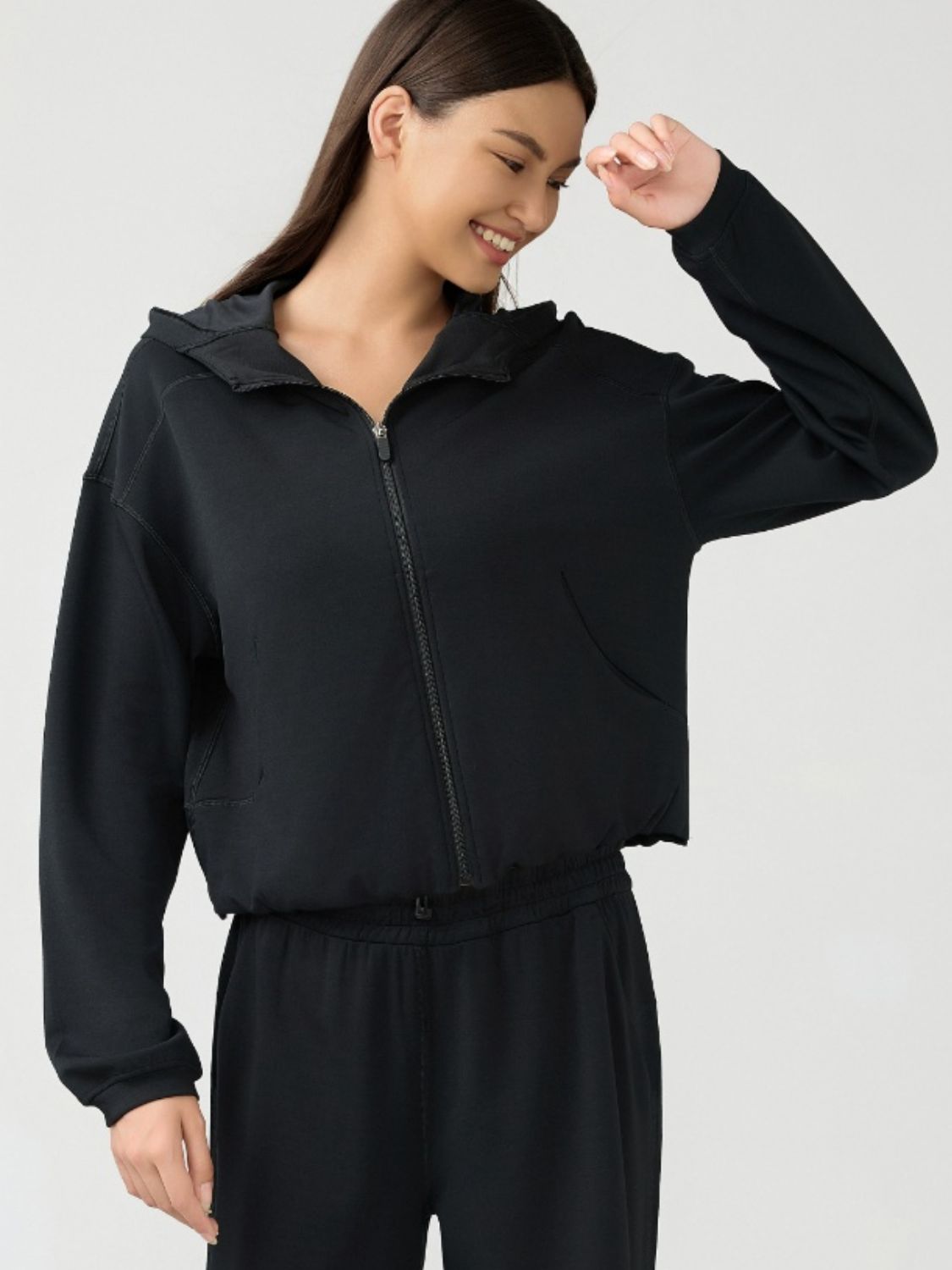 Millennia Zip Up Dropped Shouder Active Hooded - Pahabu - Women's Clothing & Shop