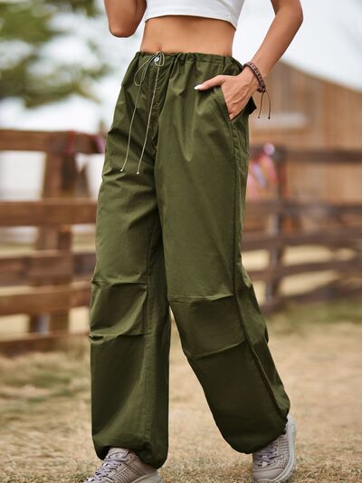 Drawstring Joggers with Pockets - Pahabu - Women's Clothing & Shop