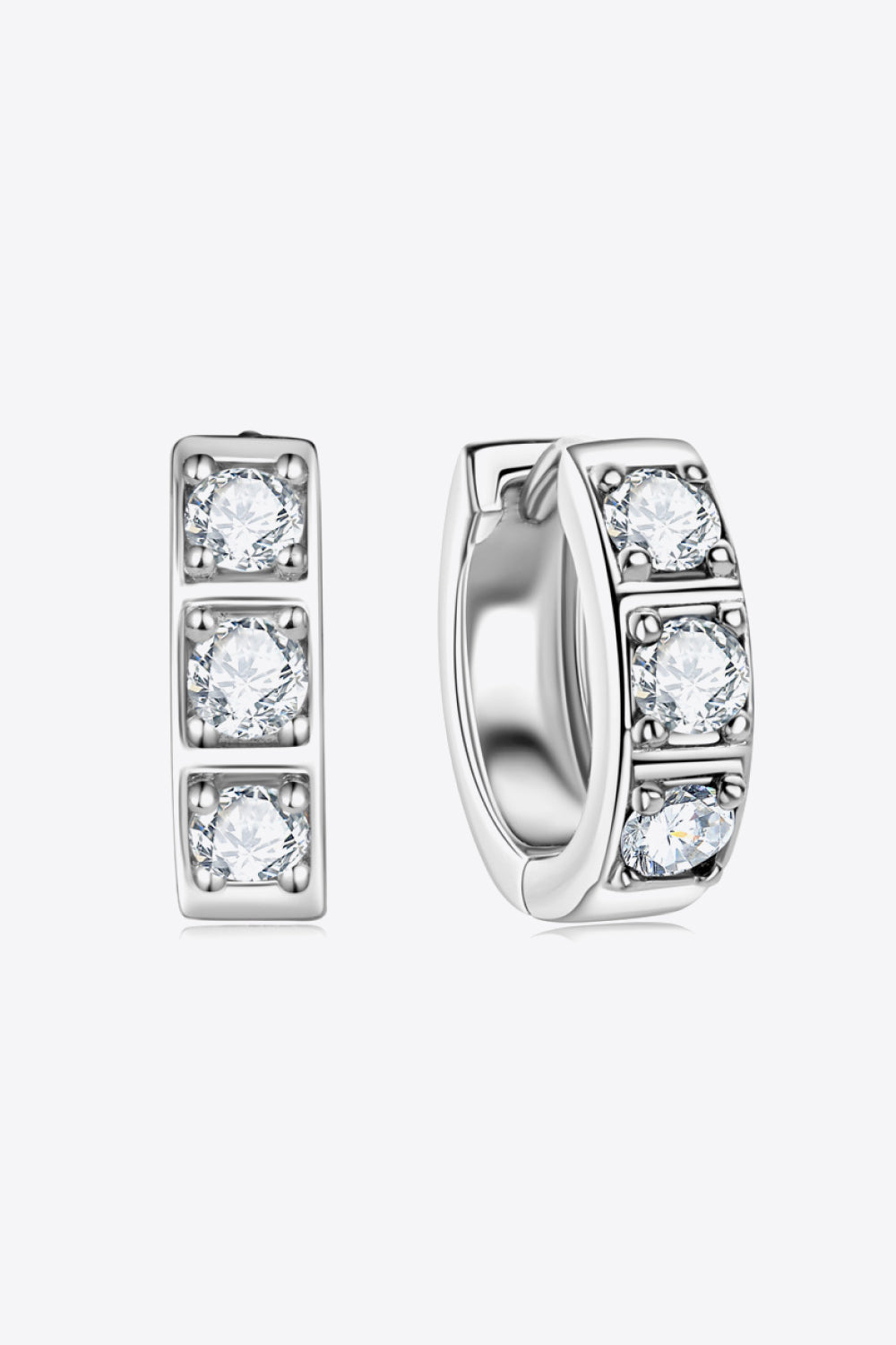 Inlaid Moissanite Huggie Earrings - Pahabu - Women's Clothing & Shop