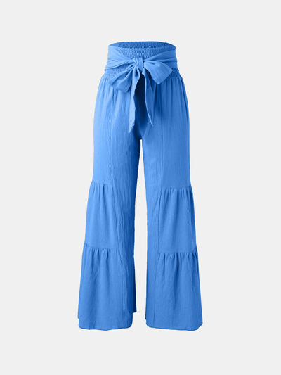 Tied Ruched Wide Leg Pants - Pahabu - Women's Clothing & Shop
