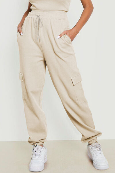 Drawstring Joggers with Pockets - Pahabu - Women's Clothing & Shop