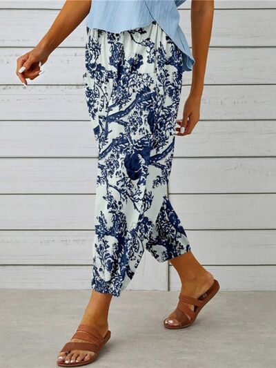 Printed Tied Cropped Pants - Pahabu - Women's Clothing & Shop