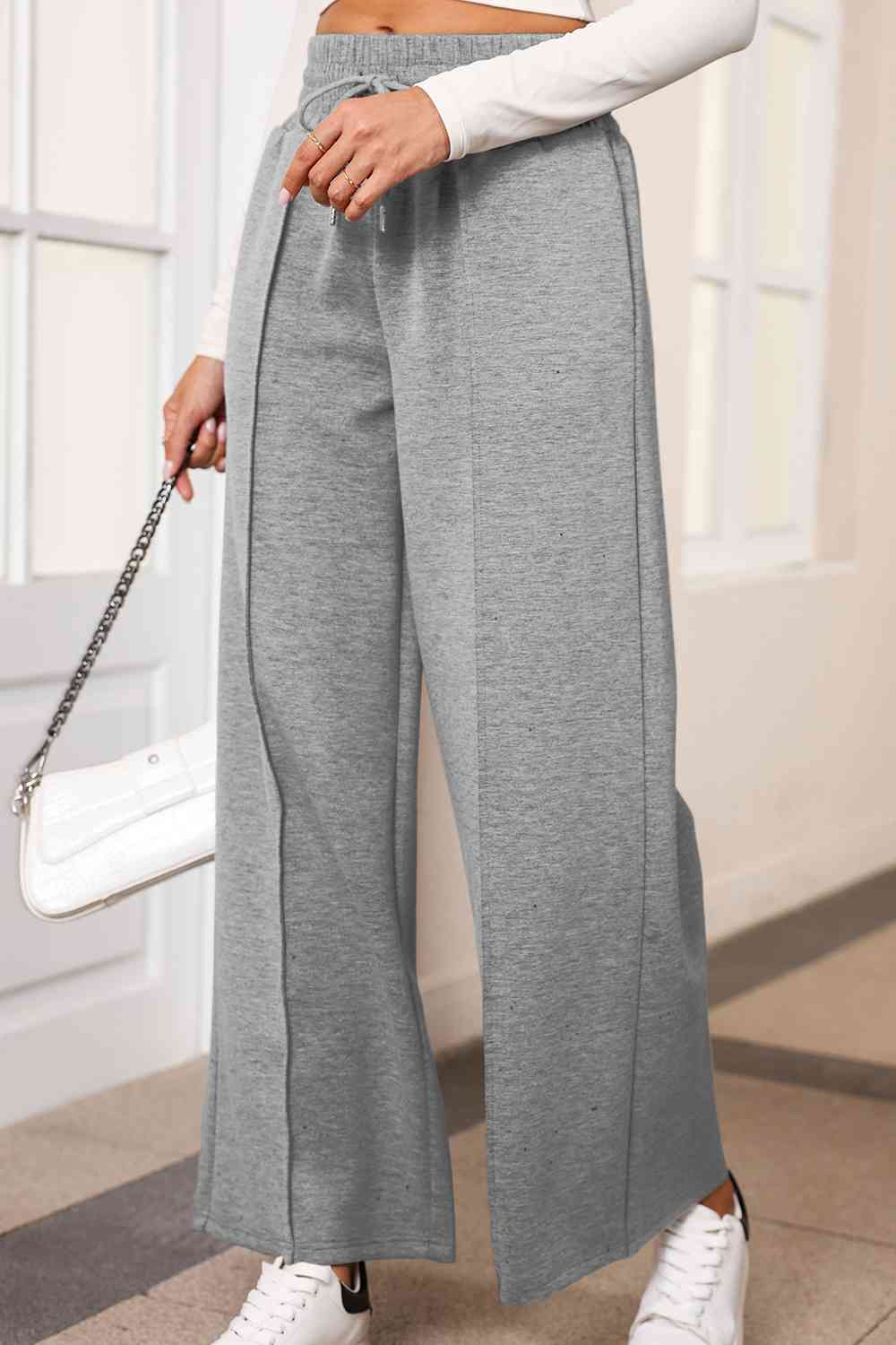 Drawstring Wide Leg Pants with Pockets - Pahabu - Women's Clothing & Shop