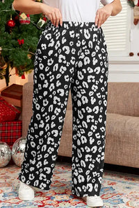 Plus Size Leopard Elastic Waist Pants - Pahabu - Women's Clothing & Shop