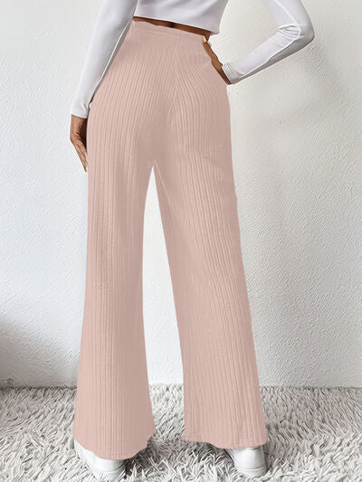 Ribbed High Waist Pants - Pahabu - Women's Clothing & Shop