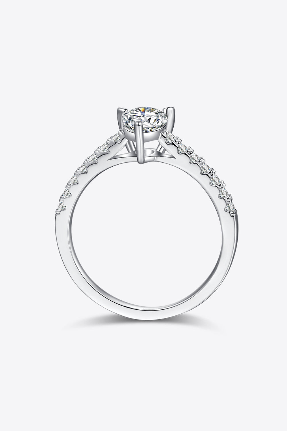1 Carat Moissanite 925 Sterling Silver Side Stone Ring - Pahabu - Women's Clothing & Shop