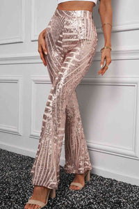 Sequin High Waist Flared Pants - Pahabu - Women's Clothing & Shop