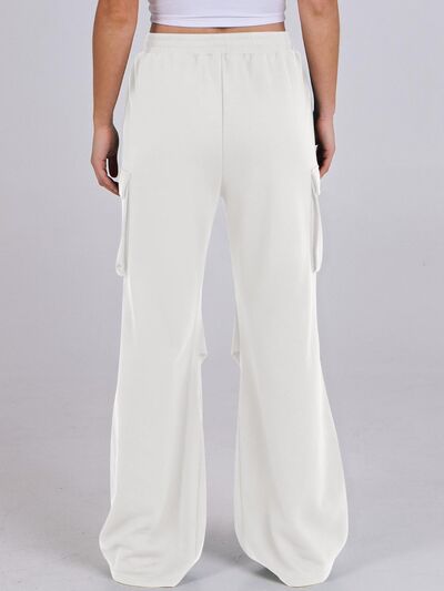 Elastic Waist Wide Leg Pants with Pockets - Pahabu - Women's Clothing & Shop
