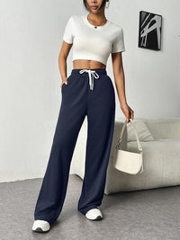 Drawstring Wide Leg Pants with Pockets - Pahabu - Women's Clothing & Shop
