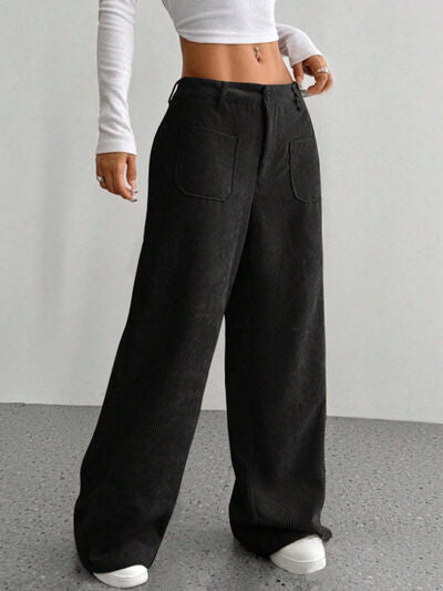 Wide Leg Pants with Pockets - Pahabu - Women's Clothing & Shop