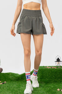 Elastic Waist Pocketed Active Shorts - Pahabu - Women's Clothing & Shop
