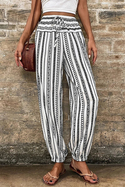 Printed Elastic Waist Pants - Pahabu - Women's Clothing & Shop