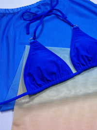 Gradient Halter Neck Three-Piece Swim Set - Pahabu - Women's Clothing & Shop