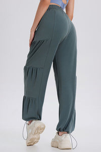 Basic Bae Drawstring Elastic Waist Ruched Joggers - Pahabu - Women's Clothing & Shop
