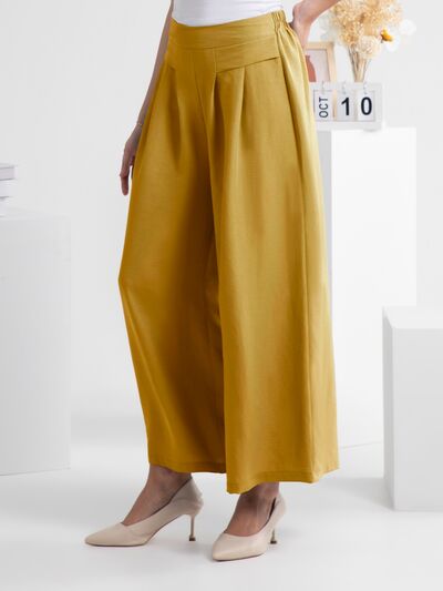 FAM-FAM Wide Leg Elastic Waist Pants - Pahabu - Women's Clothing & Shop