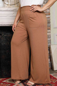 Plus Size Wide Leg Pants with Pockets - Pahabu - Women's Clothing & Shop