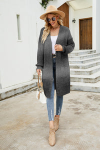 Gradient Open Front Cardigan - Pahabu - Women's Clothing & Shop