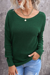 Woven Right Crisscross Back Waffle-Knit Sweater - Pahabu - Women's Clothing & Shop