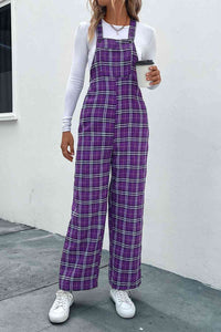 Perfee Plaid Straight Leg Overalls - Pahabu - Women's Clothing & Shop
