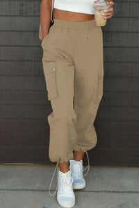 Drawstring Elastic Waist Pants with Pockets - Pahabu - Women's Clothing & Shop