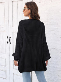 Open Front Dropped Shoulder Longline Cardigan - Pahabu - Women's Clothing & Shop