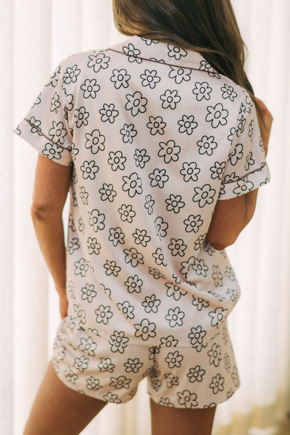 Flower Printed Top and Shorts Lounge Set - Pahabu - Women's Clothing & Shop