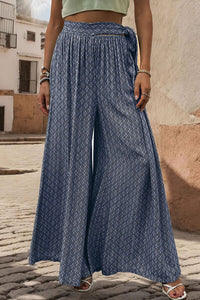 Perfee Printed Tied Wide Leg Pants - Pahabu - Women's Clothing & Shop