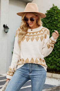 Round Neck Long Sleeve Sweater - Pahabu - Women's Clothing & Shop