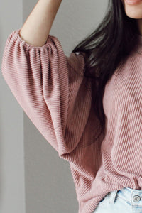 Ribbed Long Sleeve Knit Top - Pahabu - Women's Clothing & Shop