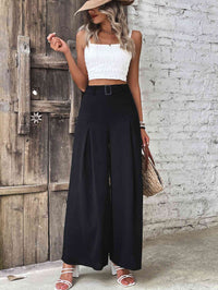Perfee Ruched High Waist Wide Leg Pants - Pahabu - Women's Clothing & Shop