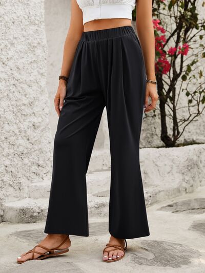 Elastic Waist Wide Leg Pants - Pahabu - Women's Clothing & Shop