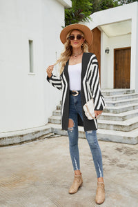Woven Right Two-Tone Open Front Fuzzy Longline Cardigan - Pahabu - Women's Clothing & Shop